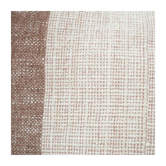 Handwoven Cotton Cushion Cover 35x50 cm – Textured Stripe Design in Earthy Tones | Rectangular Lumbar Pillow Cover