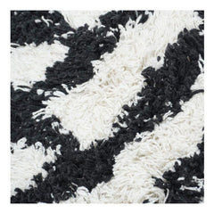 Getufteter Baumwoll-Kissenbezug 45x45 cm – Schwarz-weißes Zebra-Muster Strukturierter Zierkissenbezug