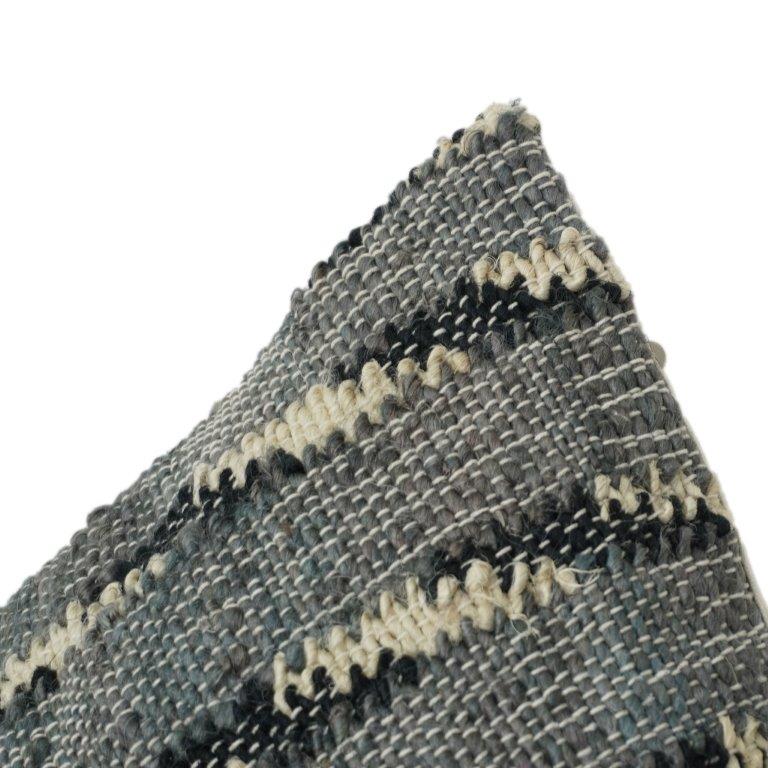 Handwoven Textured Cotton Cushion Cover – Rustic Striped Pattern in Neutral Tones (18x18 Inch)