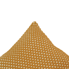 Handwoven Cotton Cushion Cover 45x45 cm | Mustard Checkered Textured Throw Pillow Cover | Handmade Boho Home Décor