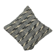 Handwoven Textured Cotton Cushion Cover – Rustic Striped Pattern in Neutral Tones (18x18 Inch)