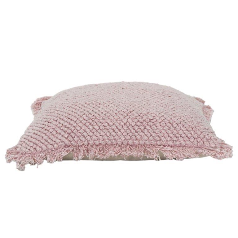 Blush Pink Textured Cotton Cushion Cover | Handwoven Look | Soft Modern Throw Pillow Cover (18x18 Inch) - Bulk manufacturer & supplier from Panipat, India