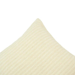Ivory Textured Cotton Cushion Cover | Ribbed Woven Design | 45 x 45 cm | Soft Neutral Decorative Pillow Cover