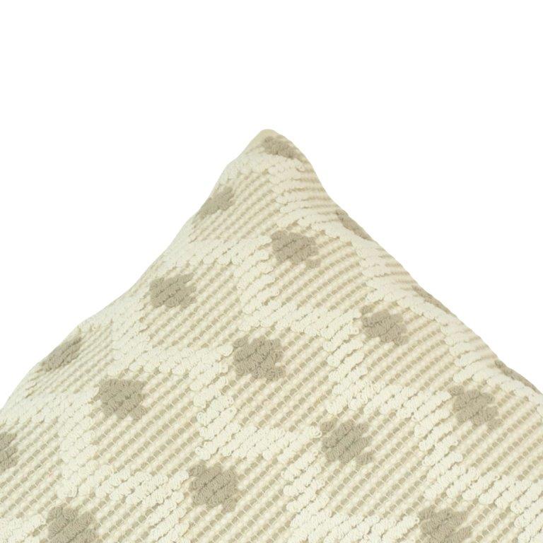 Handmade Textured Cotton Cushion Cover 45x45 cm | Neutral Geometric Woven Pillow Cover | Boho Modern Home Décor - Bulk manufacturer & supplier from Panipat, India