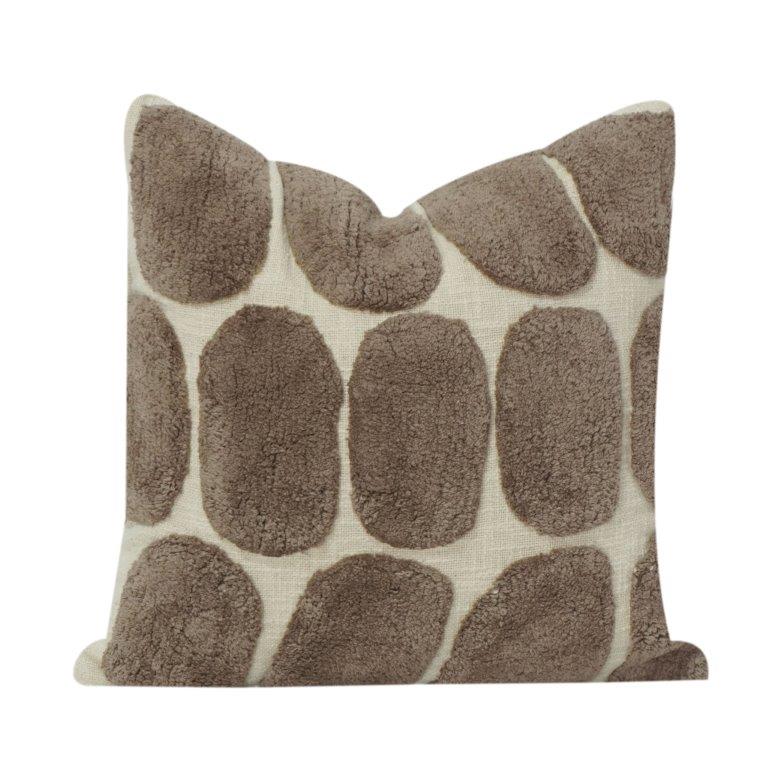 Abstract Pebble Tufted Cotton Cushion Cover | Textured Neutral Decorative Pillow Cover | Modern Minimalist Home Décor (18x18 Inch)
