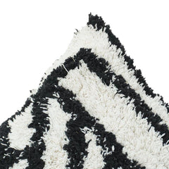 Getufteter Baumwoll-Kissenbezug 45x45 cm – Schwarz-weißes Zebra-Muster Strukturierter Zierkissenbezug