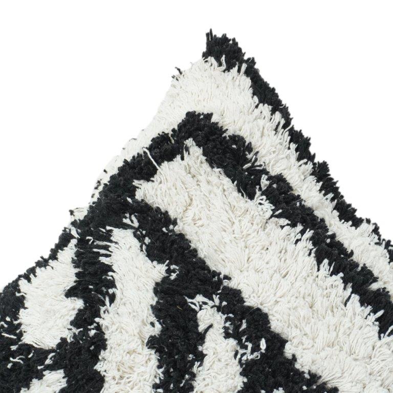 Tufted Cotton Cushion Cover 45x45 cm – Black & White Zebra Pattern Textured Throw Pillow Cover