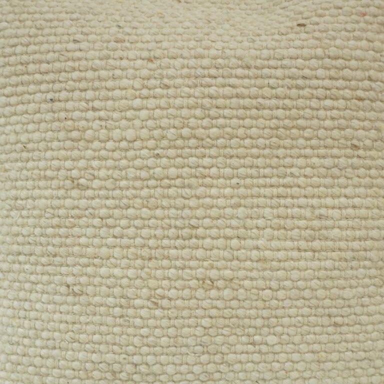 Handmade Textured Cotton Cushion Cover with Fringe Edges – Off White | 45x45 cm - Bulk manufacturer & supplier from Panipat, India