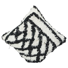 Getufteter Baumwoll-Kissenbezug 45x45 cm – Schwarz-weißes Zebra-Muster Strukturierter Zierkissenbezug