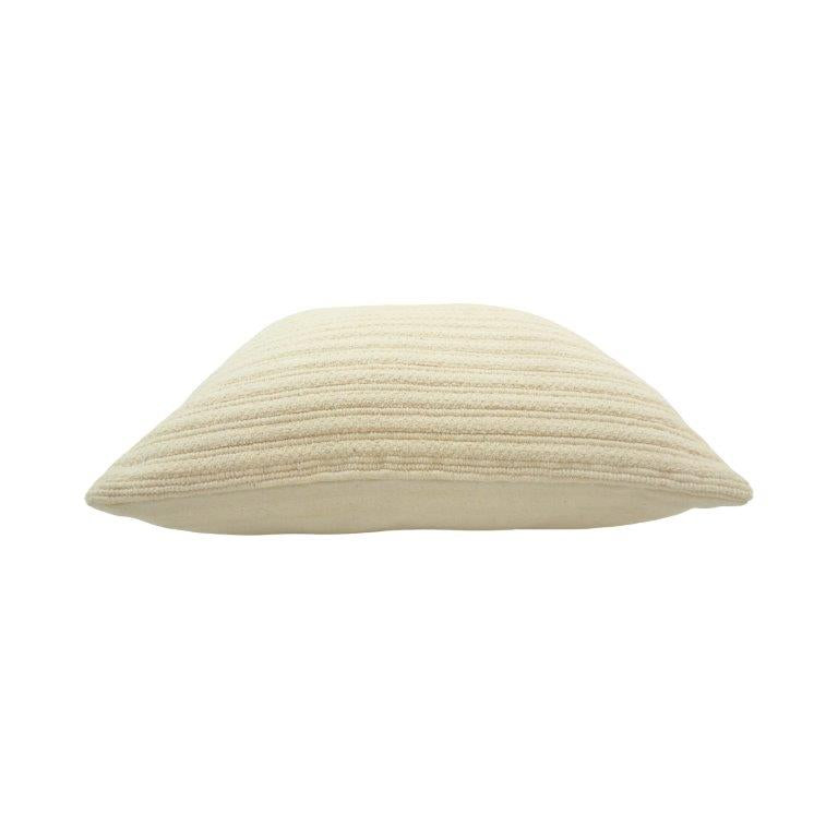 Ivory Textured Cotton Cushion Cover | Ribbed Woven Design | 45 x 45 cm | Soft Neutral Decorative Pillow Cover