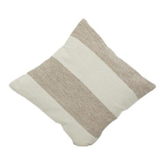 Handgewebter Baumwoll-Kissenbezug 45x45 cm | Neutrales beige gestreiftes Design | Modernes minimalistisches Deko-Kissenbezug