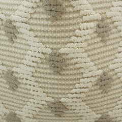 Handmade Textured Cotton Cushion Cover 45x45 cm | Neutral Geometric Woven Pillow Cover | Boho Modern Home Décor