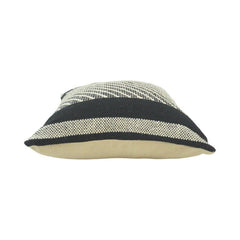 Handwoven Black & White Cotton Cushion Cover | Geometric Textured Design | 45x45 cm