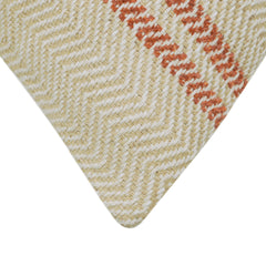 Handwoven Cream & Rust Zigzag Pattern Cushion Cover – 45 x 45 cm