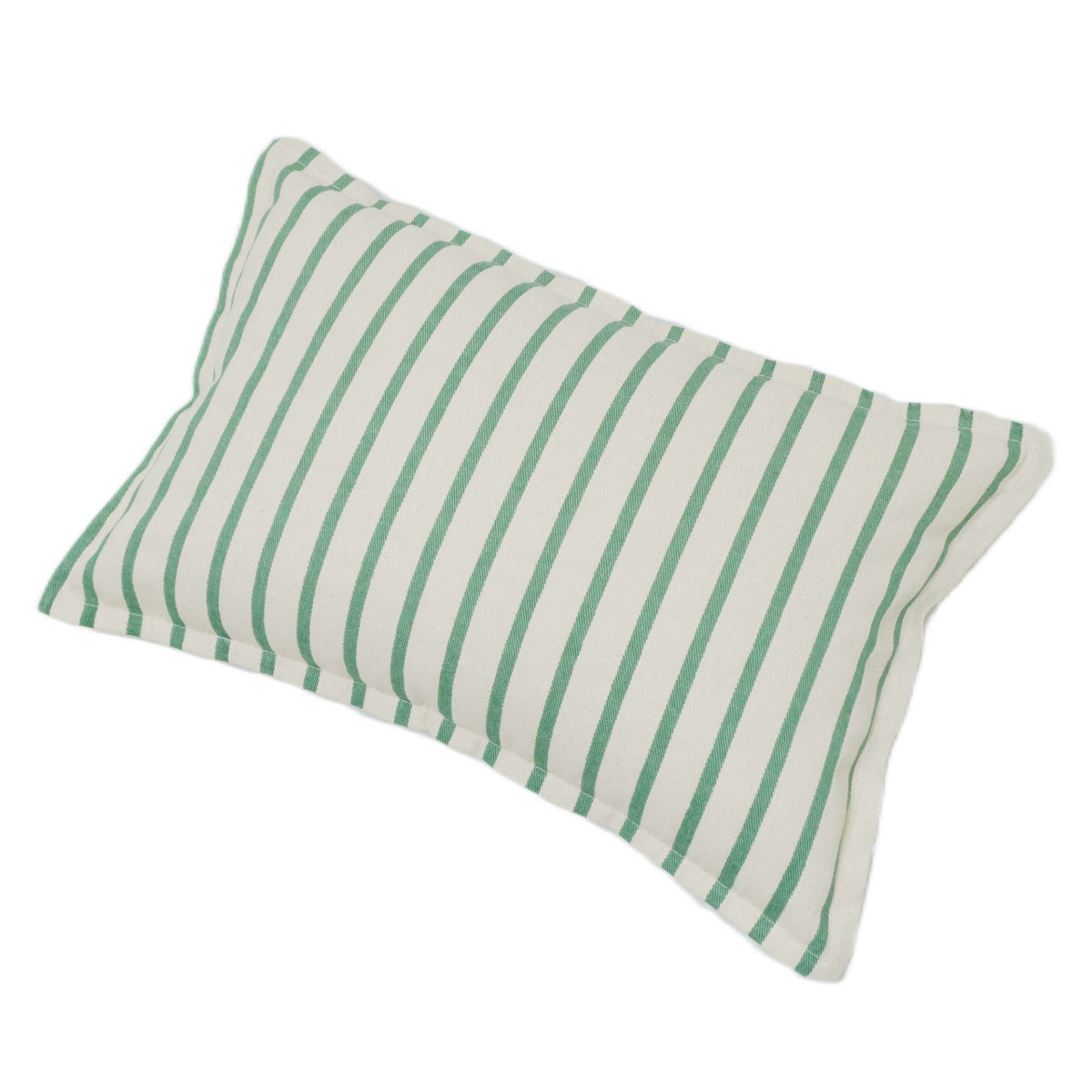 Handwoven Green Stripe Cotton Cushion Cover – 35 x 50 cm