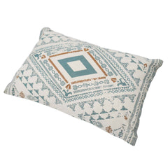Printed Cotton Cushion Cover 35 x 50 cm | Boho Geometric Tribal Design | Decorative Lumbar Throw Pillow Cover with Concealed Zip | Sofa, Bed & Living Room Décor