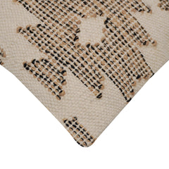 Handwoven Cotton Jute Cushion Cover 45x45 cm | Geometric Tribal Pattern | 80% Cotton 20% Jute | Boho Decorative Throw Pillow Cover with Hidden Zipper