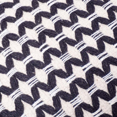 Handmade Geometric Embroidered Cotton Cushion Cover 45x45 cm | Black & Ivory Decorative Throw Pillow Cover | Modern Boho Home Décor