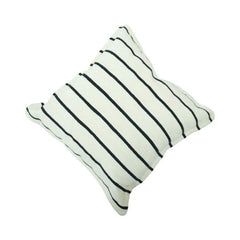 Handmade Striped Cotton Cushion Cover 45x45 cm | Black & Ivory Woven Throw Pillow Cover | Minimal Boho Home Décor