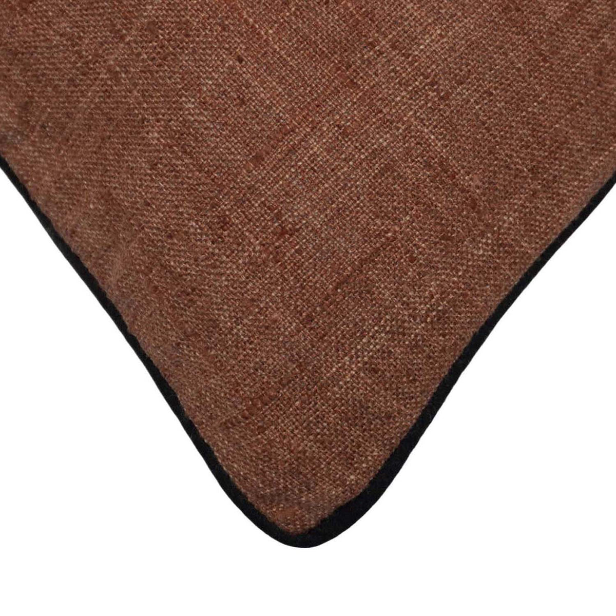 Plain brown textured cotton cushion cover 45x45 cm