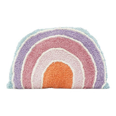 Housse de coussin en coton touffeté Rainbow – Motif arche texturé multicolore (35 x 50 cm)