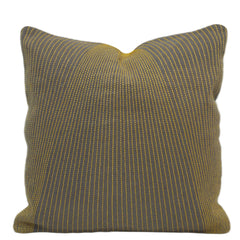 Charcoal Grey & Mustard Stripe Machine-Embroidered Cushion Cover 45x45 cm
