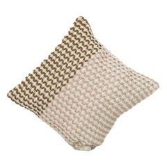 Handgewebter Baumwoll-Kissenbezug 45x45 cm | Zweifarbiges strukturiertes geometrisches Design | Modern Boho Zierkissenbezug