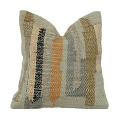 Handwoven Jute Cushion Cover – Multi Stripe Textured Design | Rustic Boho Home Décor | 18x18 Inch