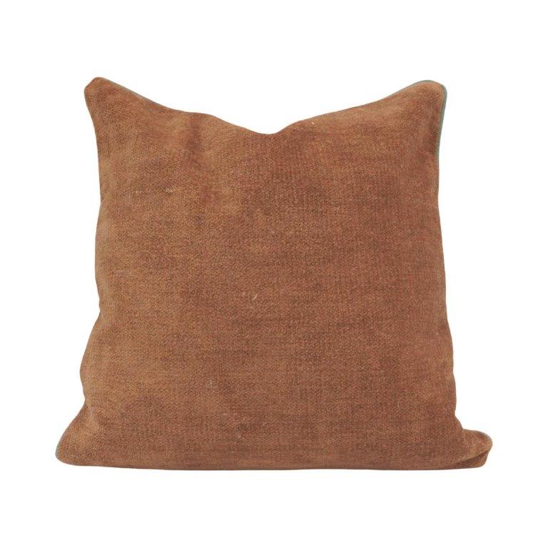 Rust Cotton Chenille Cushion Cover 45x45 cm | Soft Textured Decorative Throw Pillow Cover - Bulk manufacturer & supplier from Panipat, India