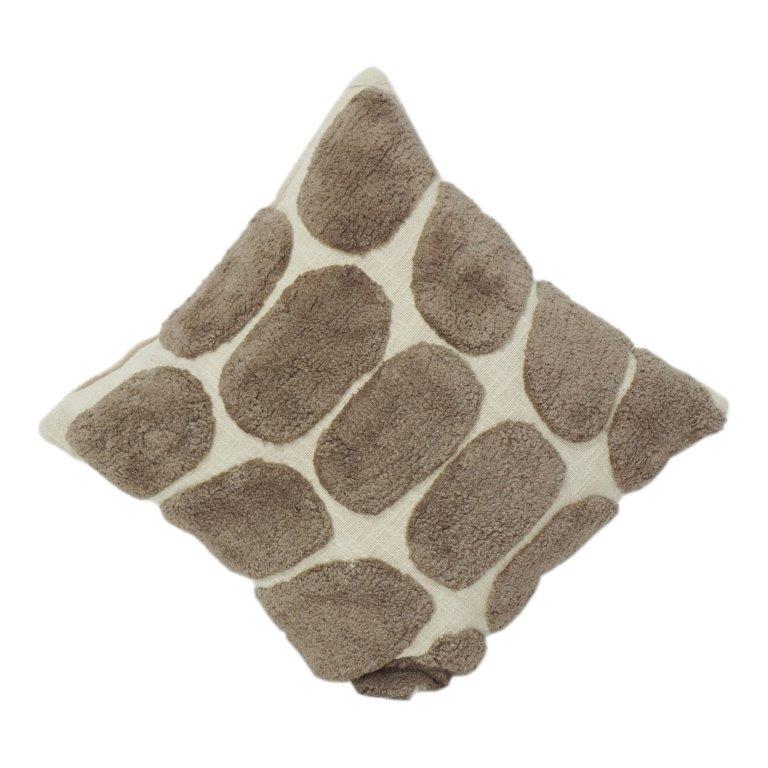 Abstract Pebble Tufted Cotton Cushion Cover | Textured Neutral Decorative Pillow Cover | Modern Minimalist Home Décor (18x18 Inch)