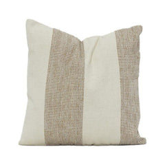 Handgewebter Baumwoll-Kissenbezug 45x45 cm | Neutrales beige gestreiftes Design | Modernes minimalistisches Deko-Kissenbezug