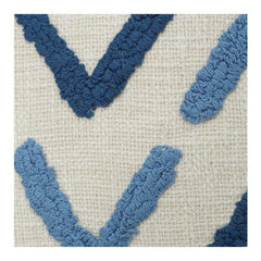 Tufted Cotton Cushion Cover 45x45 cm – Blue Abstract Geometric Pattern | Textured Modern Throw Pillow