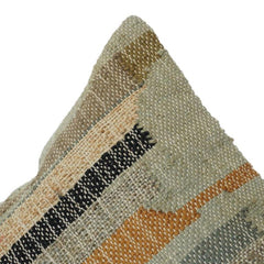 Handwoven Jute Cushion Cover – Multi Stripe Textured Design | Rustic Boho Home Décor | 18x18 Inch