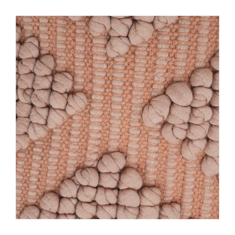 Textured Tufted Cotton Cushion Cover 45x45 cm | Geometric Diamond Pattern | Boho Decorative Pillow | Blush Beige