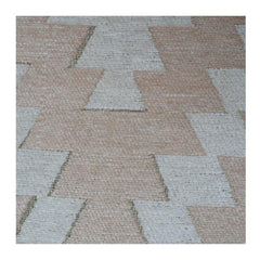 Beiger geometrischer Jacquard-Kissenbezug | Gewebte Baumwollmischung | Moderner Boho-Kissenbezug | 45x45 cm