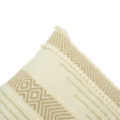 Handmade Boho Cotton Cushion Cover 45x45 cm | Textured Tufted Geometric Pillow Cover | Neutral Decorative Throw Cushion