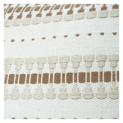 Handwoven Cotton Cushion Cover 45x45 cm | Neutral Beige & Brown Textured Stripe Design | Decorative Sofa Pillow Cover