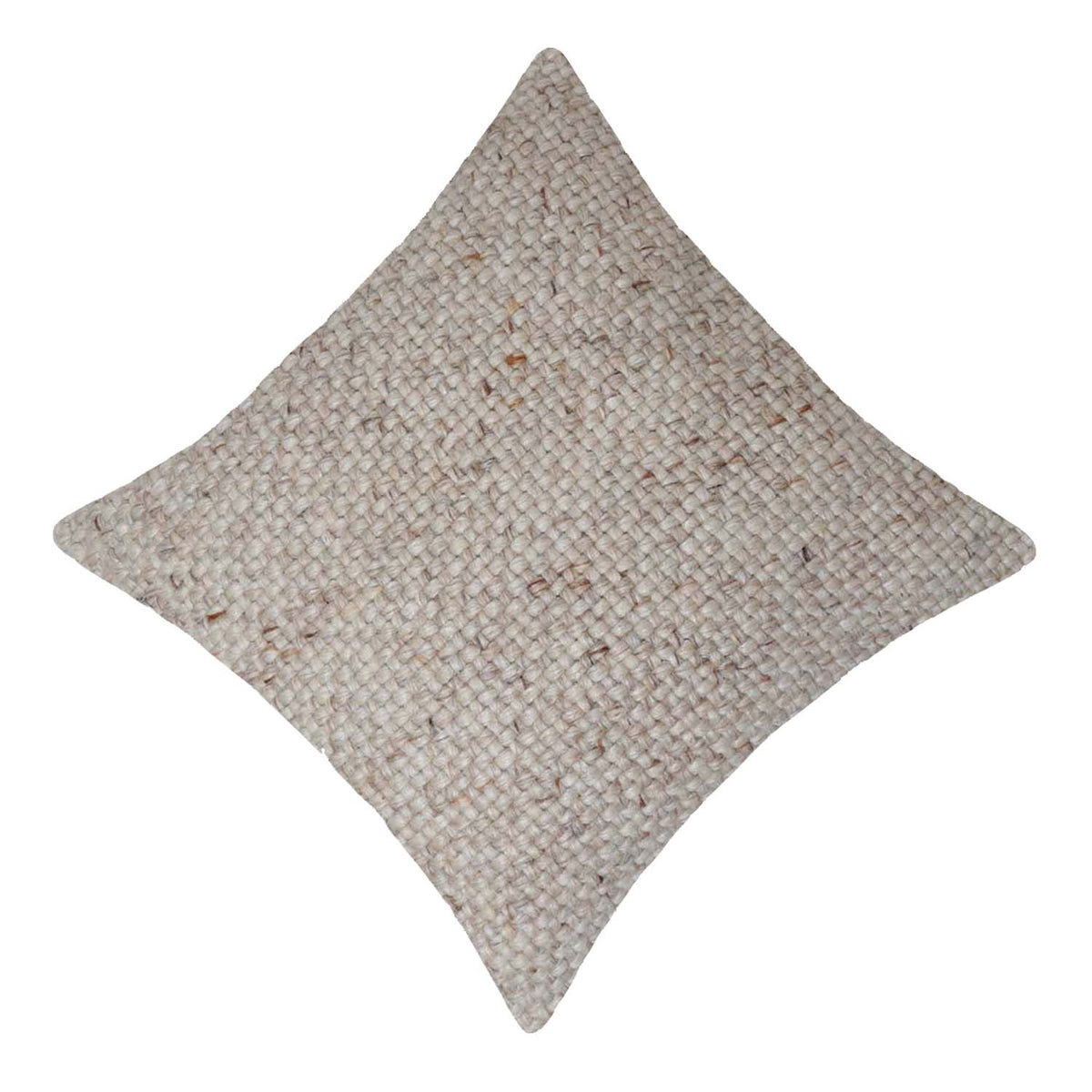 Handwoven Wool Cushion Cover 45x45 cm | Textured Natural Ivory Decorative Throw Pillow Cover | Handmade Boho Sofa Cushion Cover with Concealed Zipper - Bulk manufacturer & supplier from Panipat, India