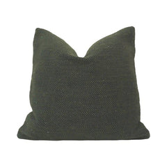 Olive Green Textured Cotton Cushion Cover – 45x45 cm | Handmade Woven Decorative Pillow Cover