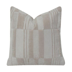 Neutral Textured Cotton Cushion Cover | Beige Stripe Woven Pillow Cover | Minimal Modern Home Decor
