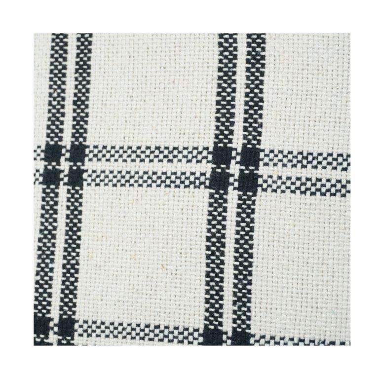 Elegant Black & White Plaid Cotton Cushion Cover | Minimalist Check Pattern Pillow Cover | Modern Farmhouse Décor - Bulk manufacturer & supplier from Panipat, India