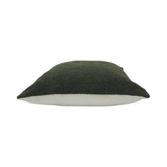 Olive Green Textured Cotton Cushion Cover – 45x45 cm | Handmade Woven Decorative Pillow Cover