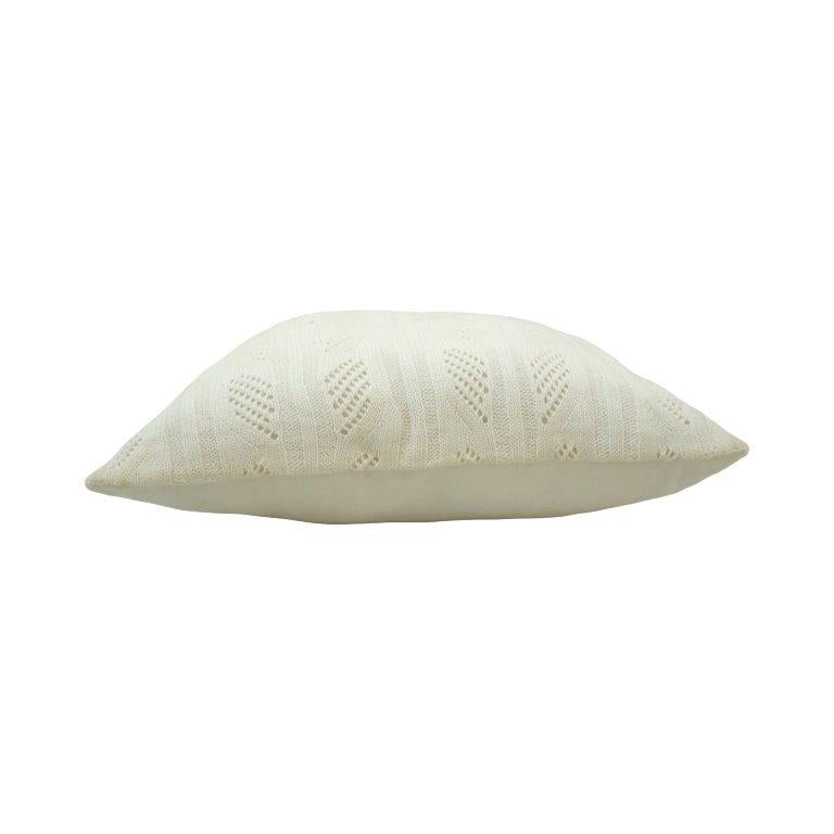 Ivory Knitted Cotton Cushion Cover 45x45 cm | Textured Geometric Knit Throw Pillow Cover | Modern Boho Home Décor - Bulk manufacturer & supplier from Panipat, India