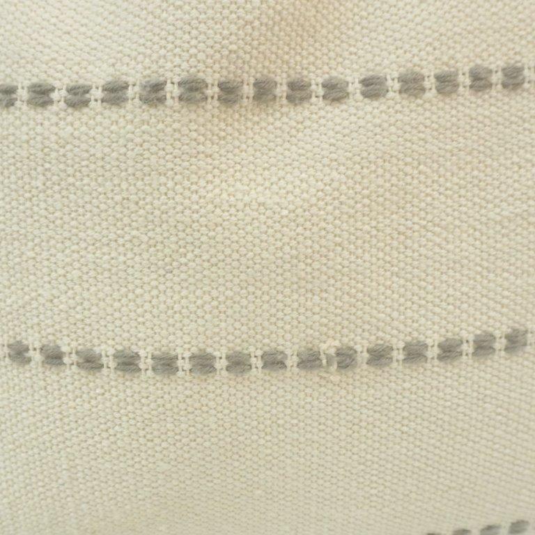 Handmade Ivory Cotton Cushion Cover with Grey Woven Stripes | 45x45 cm Minimalist Decorative Pillow Cover - Bulk manufacturer & supplier from Panipat, India