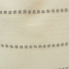 Handmade Ivory Cotton Cushion Cover with Grey Woven Stripes | 45x45 cm Minimalist Decorative Pillow Cover