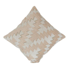 Beiger geometrischer Jacquard-Kissenbezug | Gewebte Baumwollmischung | Moderner Boho-Kissenbezug | 45x45 cm