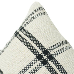 Elegant Black & White Plaid Cotton Cushion Cover | Minimalist Check Pattern Pillow Cover | Modern Farmhouse Décor