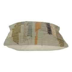 Handwoven Jute Cushion Cover – Multi Stripe Textured Design | Rustic Boho Home Décor | 18x18 Inch