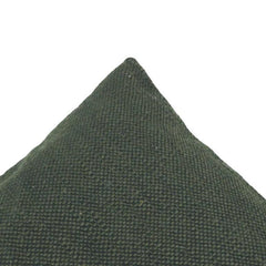 Olive Green Textured Cotton Cushion Cover – 45x45 cm | Handmade Woven Decorative Pillow Cover