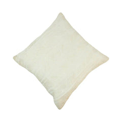 Ivory Knitted Cotton Cushion Cover 45x45 cm | Textured Geometric Knit Throw Pillow Cover | Modern Boho Home Décor